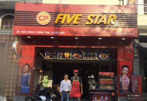 Thiết kế thi công bảng hiệu mặt dựng cửa hàng Five Star 